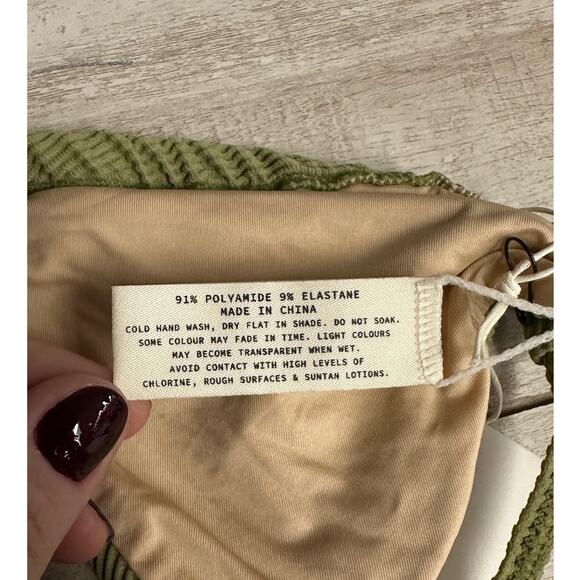 Zulu and Zephyr Signature Bikini Triangle Top in Olive Size M - Picture 7 of 7